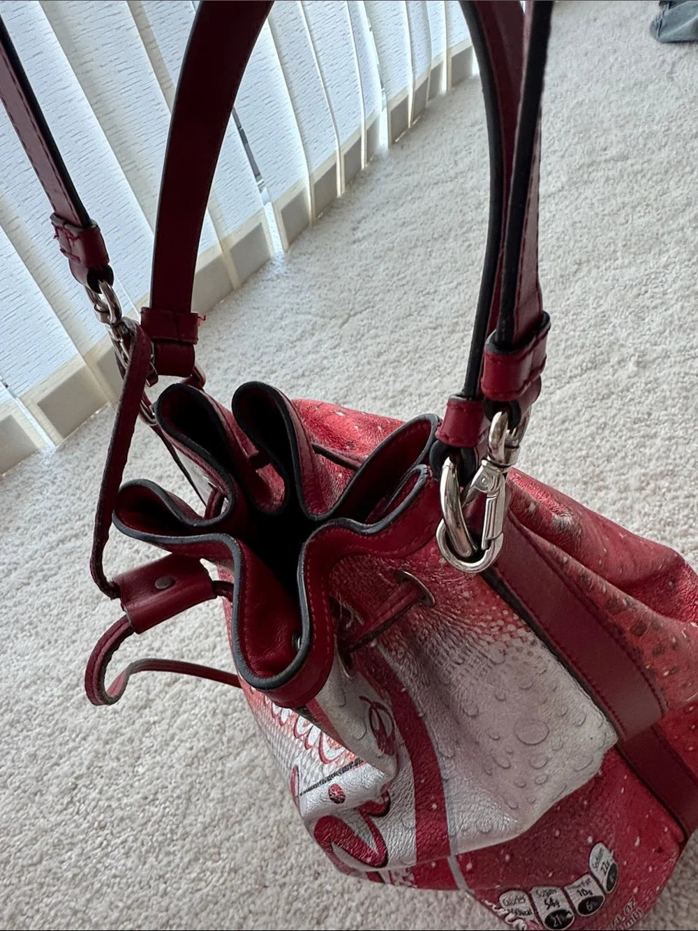 Moschino Red & Silver Coca-Cola Graphic Crossbody Bag
